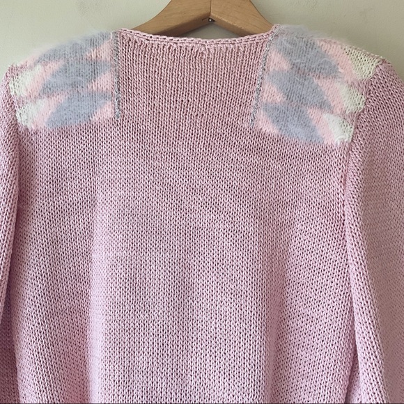 Vintage 1980’s Custom Knit Pink Two Piece Sweater and Skirt Set - Picture 5 of 15